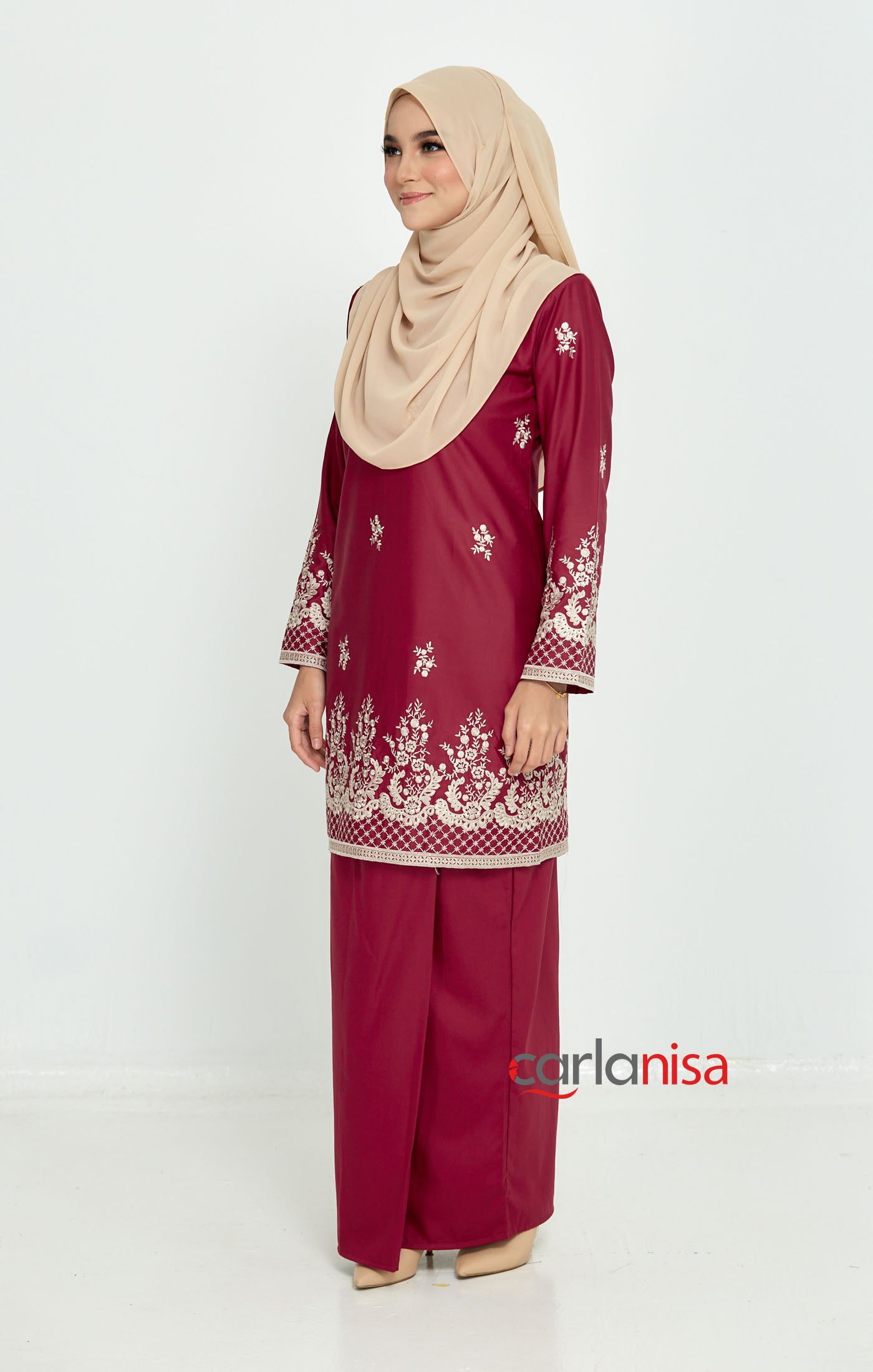 Sakura Baju Kurung Moden | Maroon