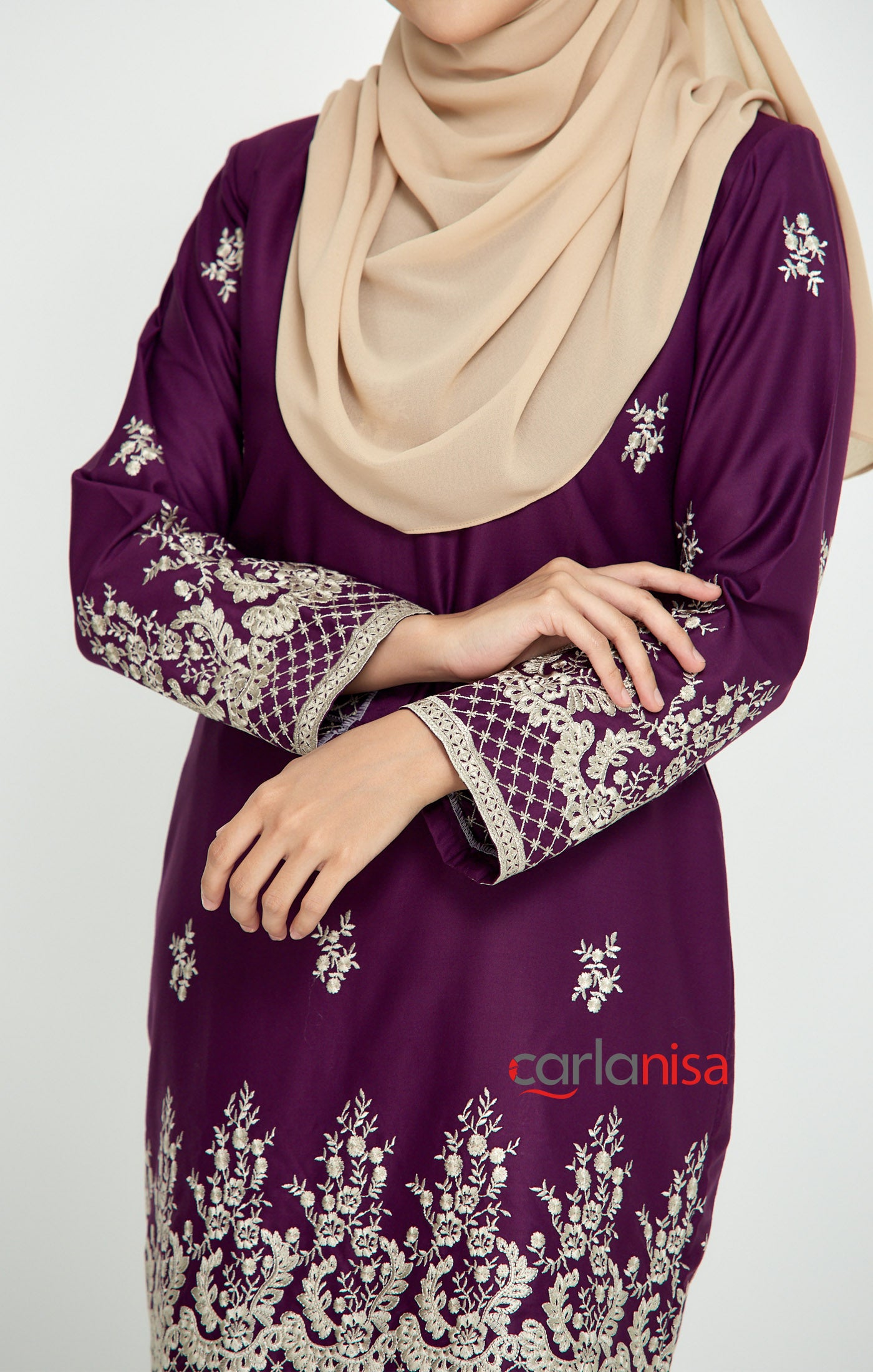 Sakura Baju Kurung Moden | Purple Magenta