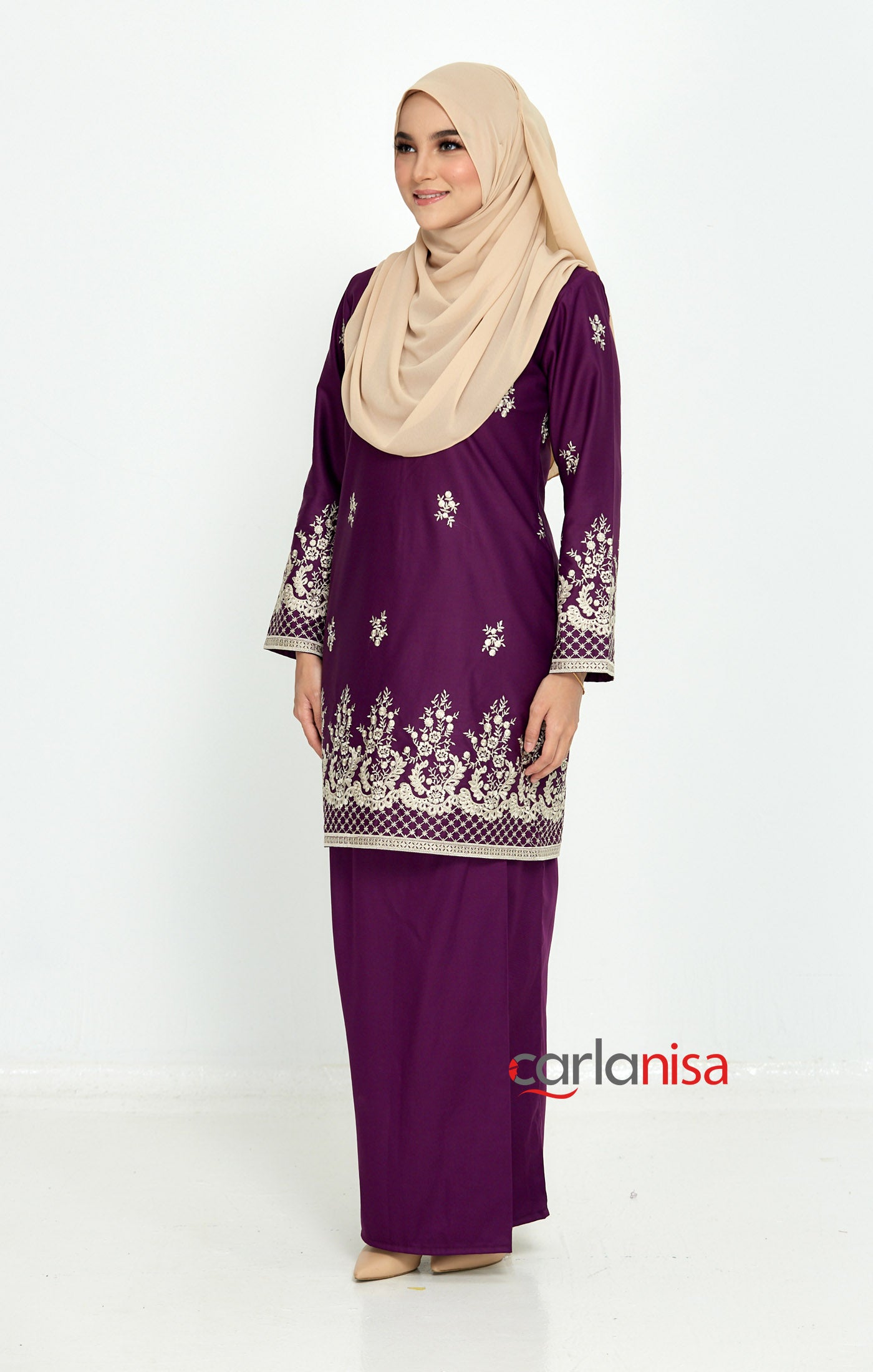 Sakura Baju Kurung Moden | Purple Magenta
