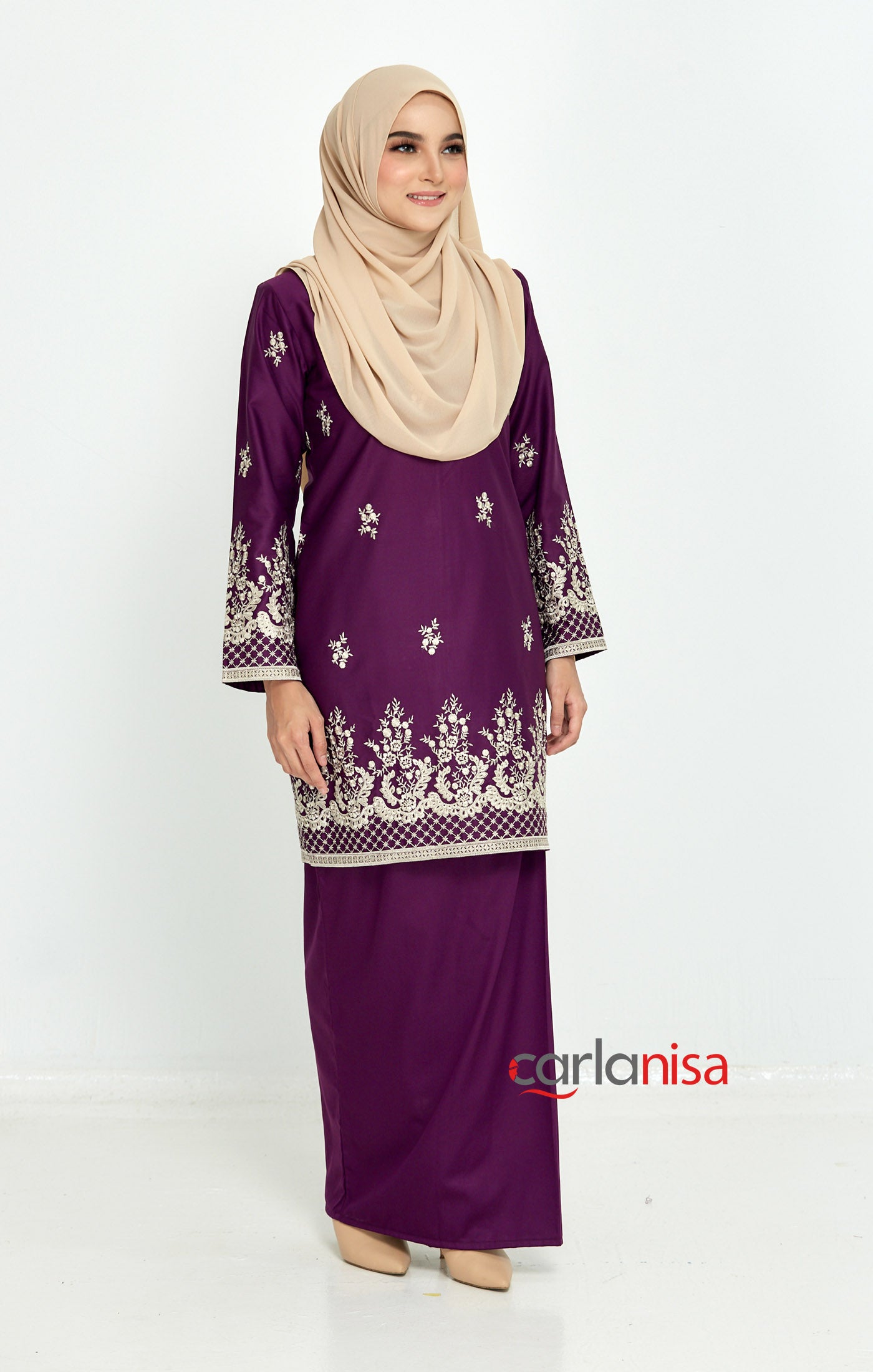 Sakura Baju Kurung Moden | Purple Magenta