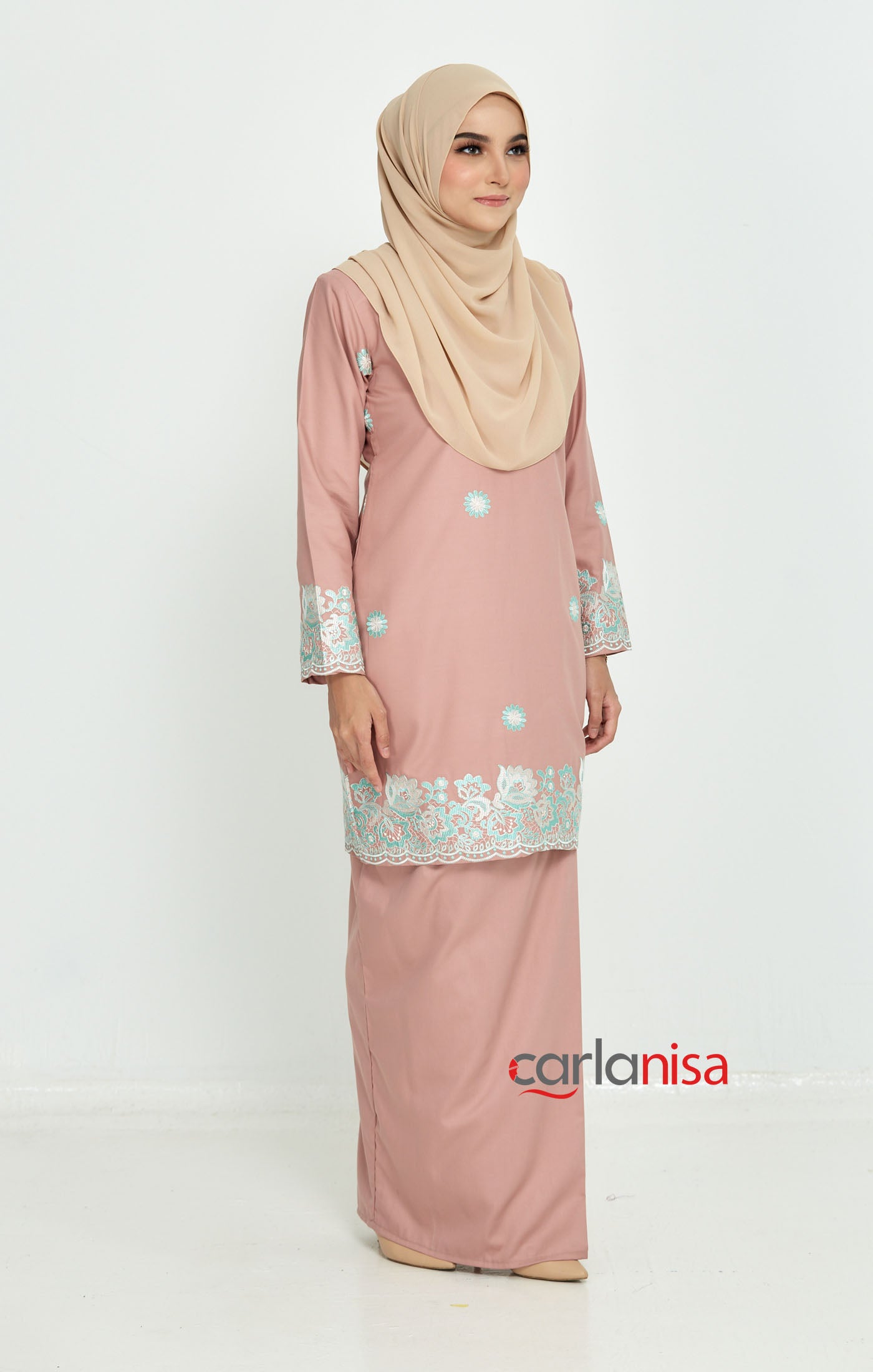 Sakura Baju Kurung Moden | Tea Pink