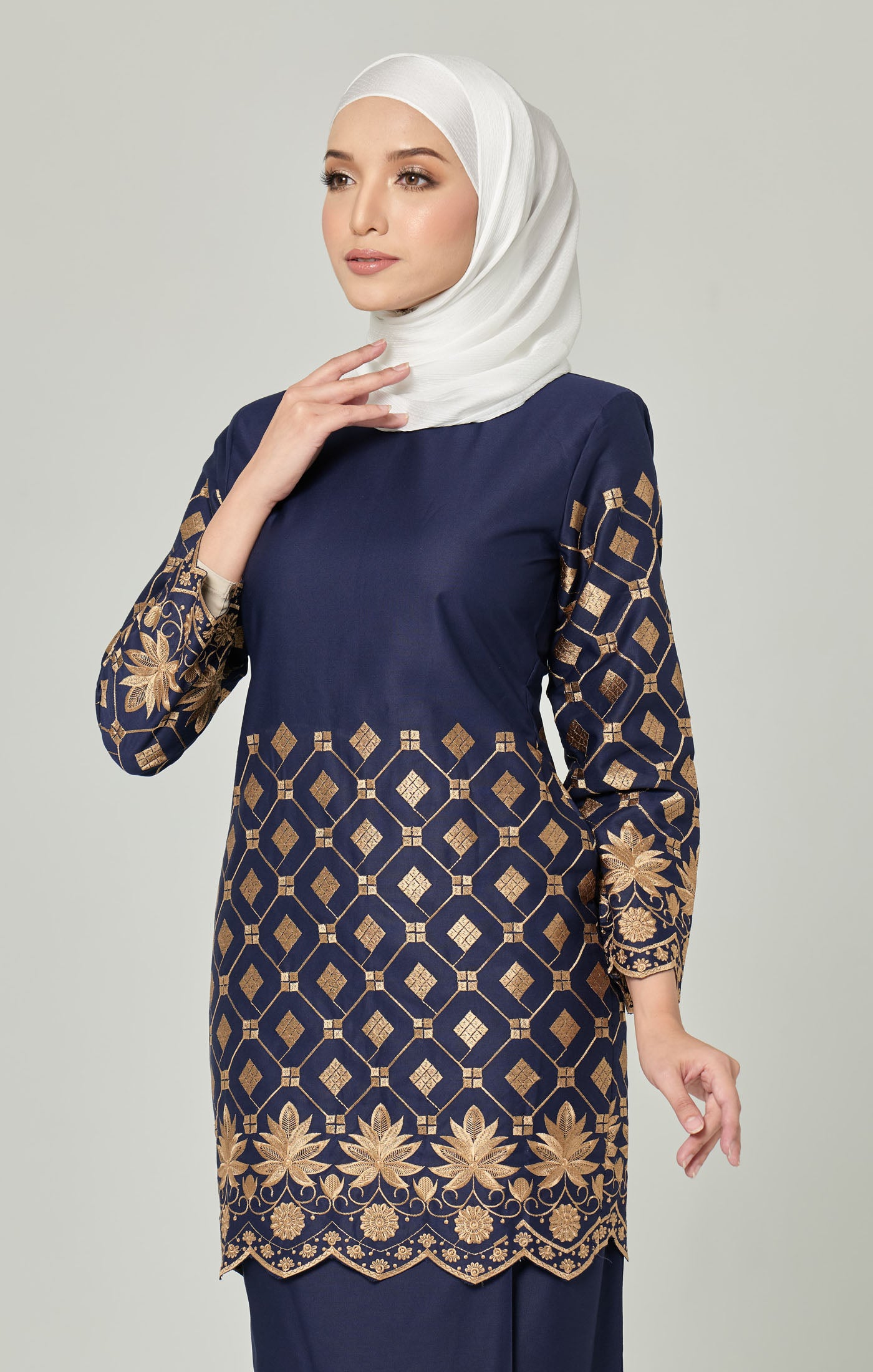Vella Kurung Moden | Blue Black