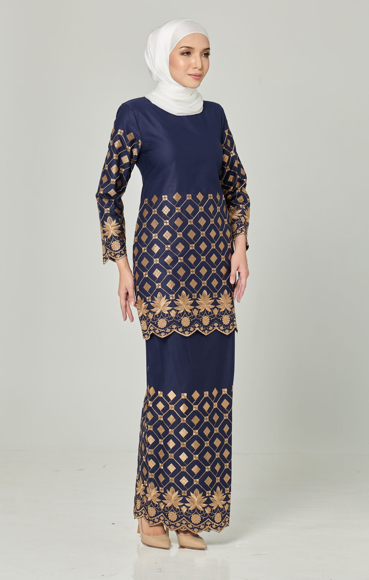 Vella Kurung Moden | Blue Black