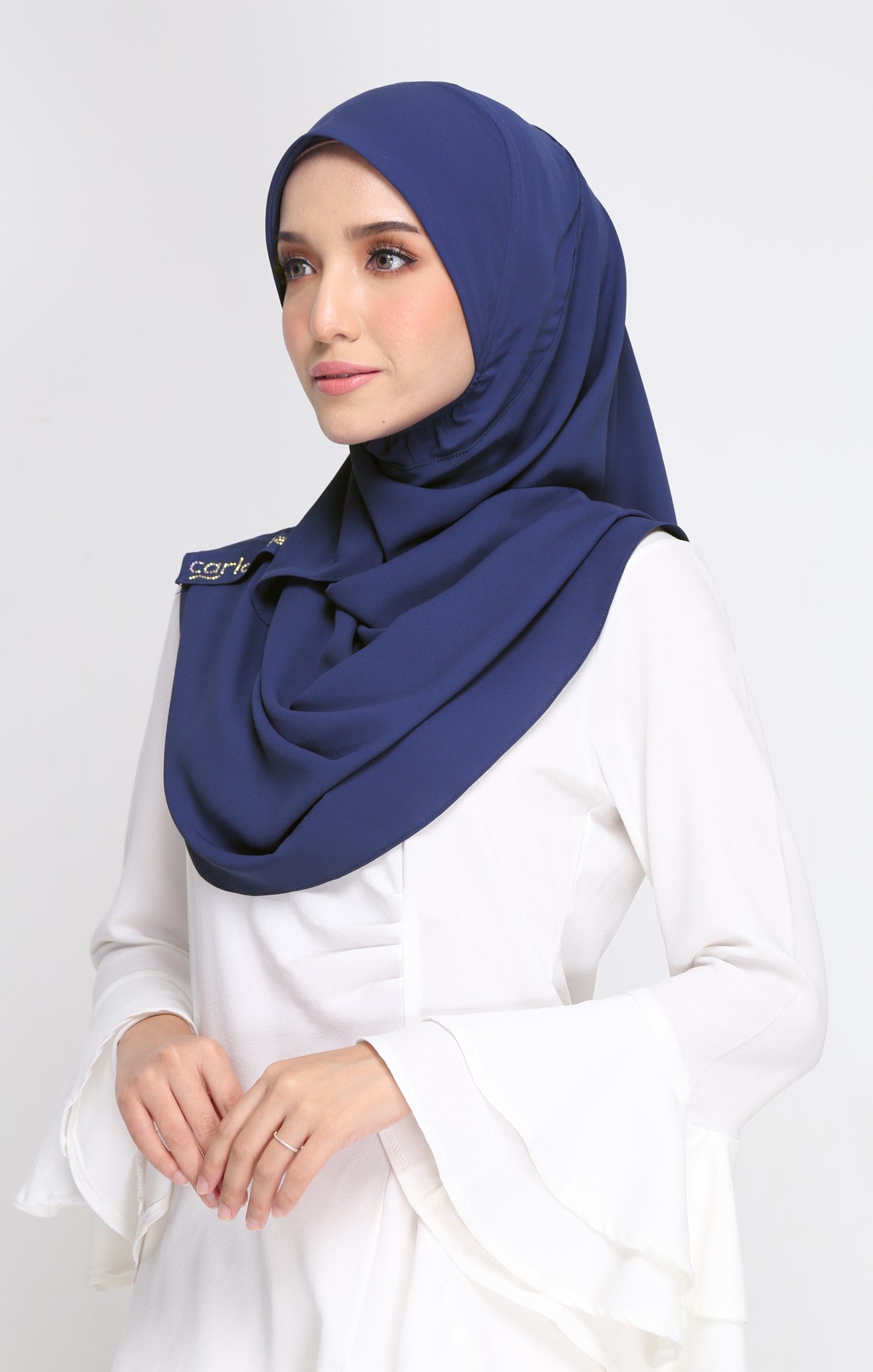 Mia Instant Sarung | Blue Black