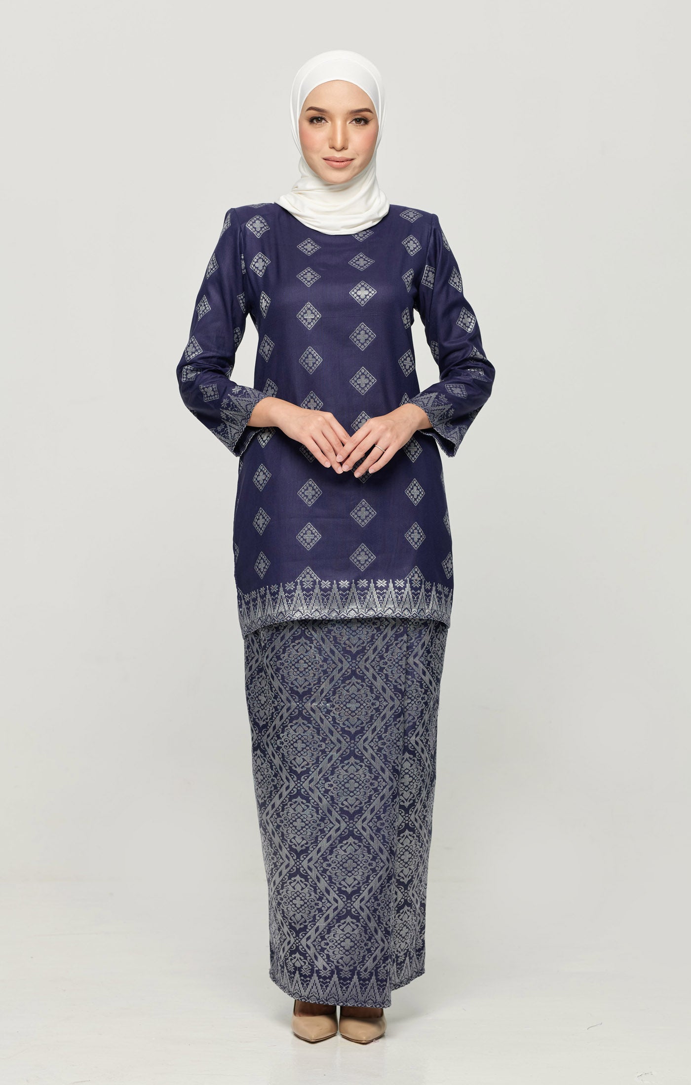 baju kurung navy blue