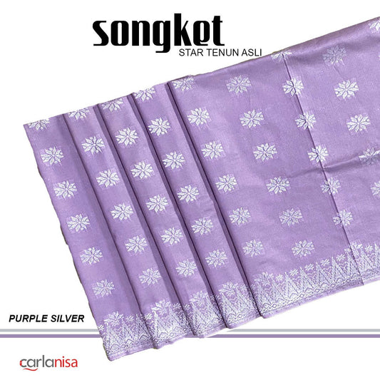 Songket Star Flower | Purple Silver