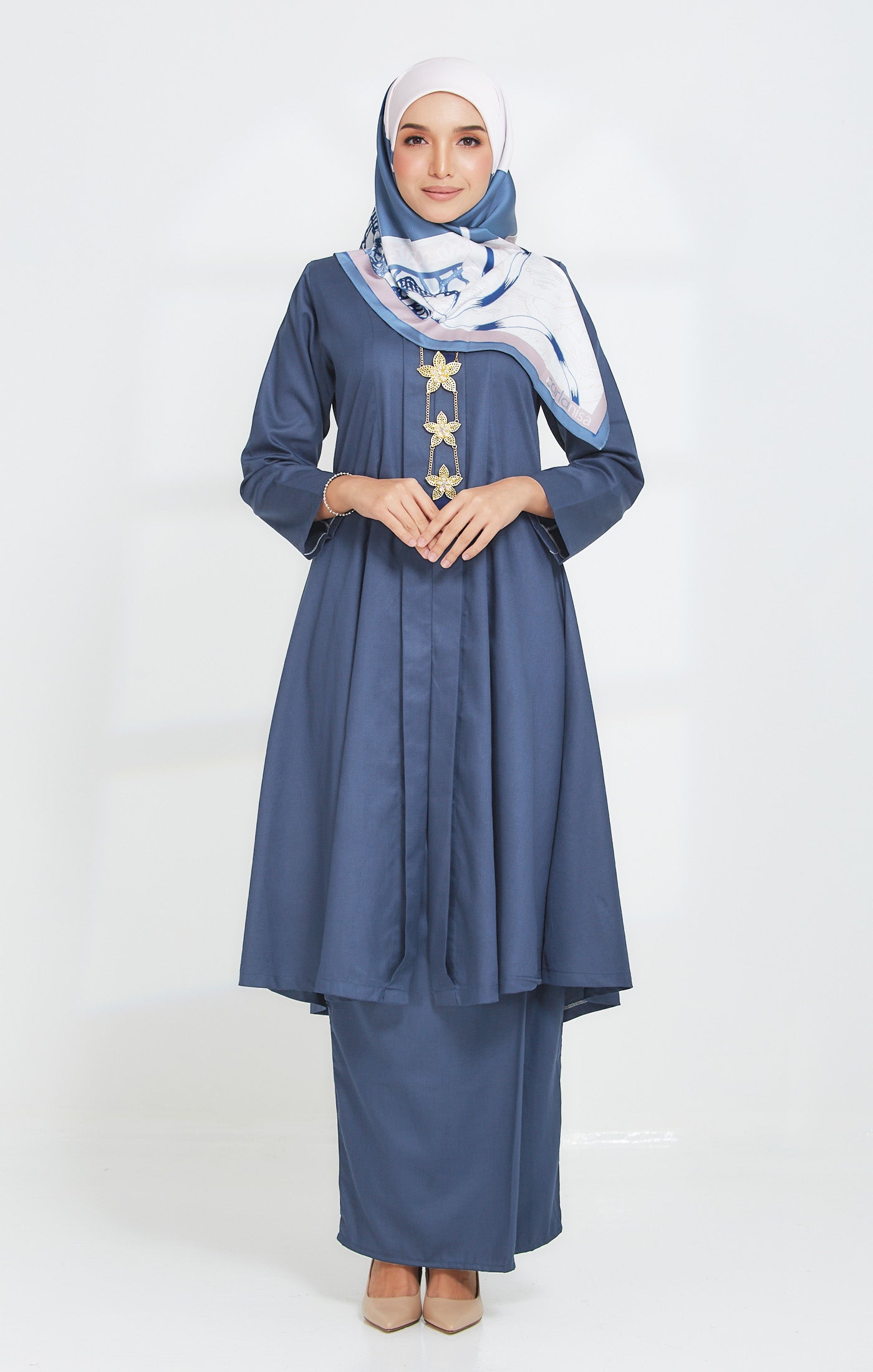dusty blue kebarung dress