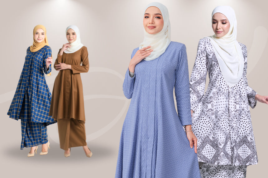 Carlanisa | Baju Kurung Moden | Sulam | Kebarung | Tudung