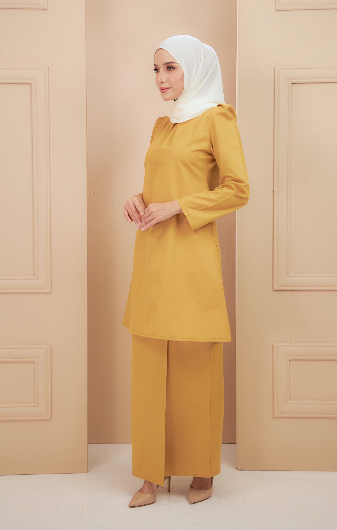 baju moden mustard dress