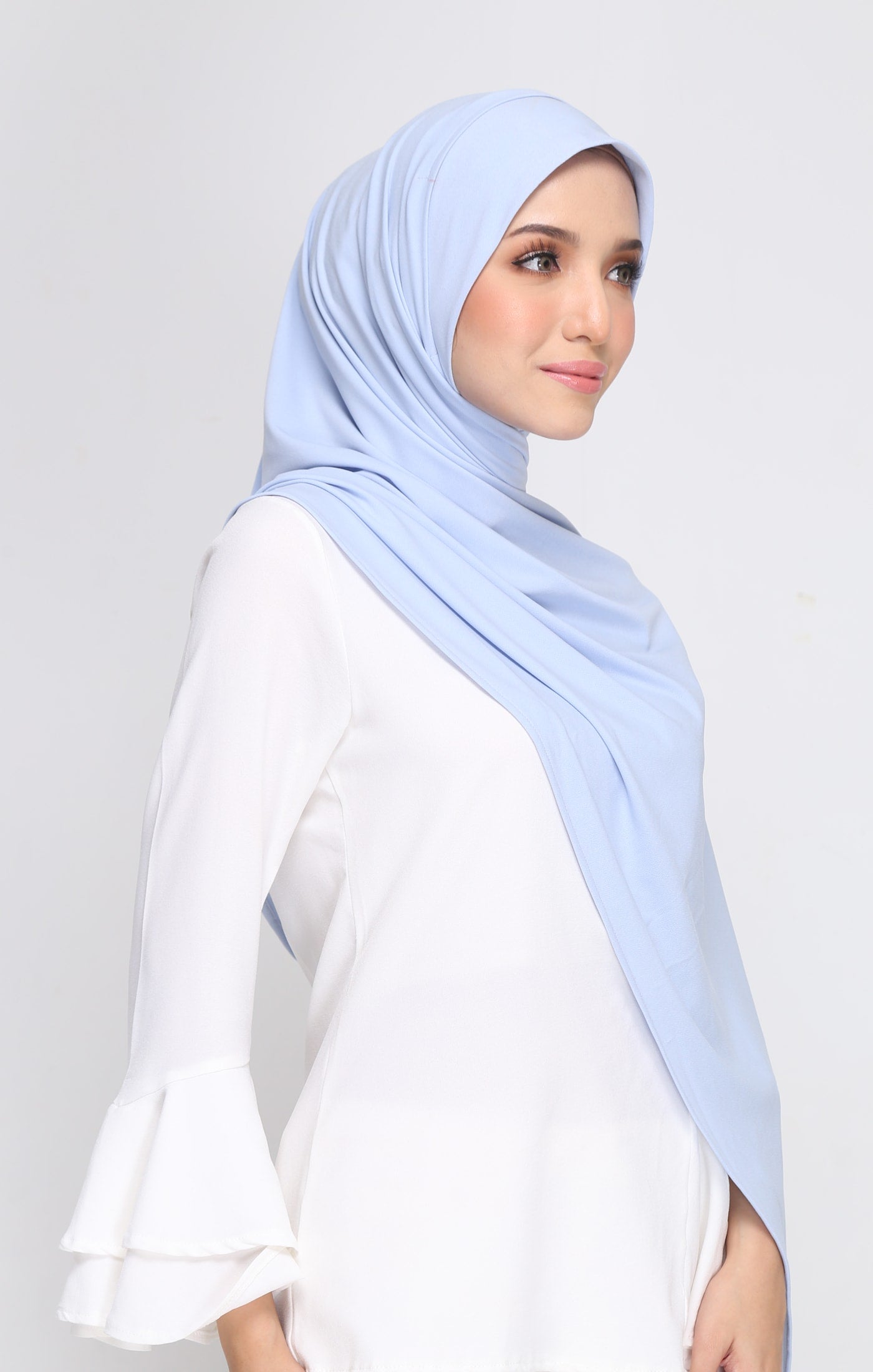 Slit Instant Shawl | Baby Blue