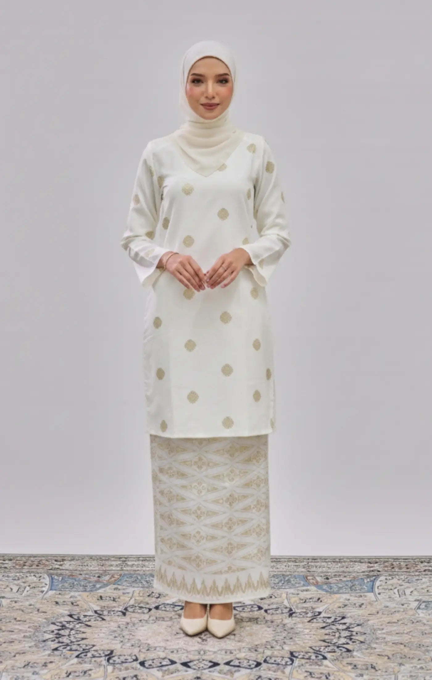 ARDINA KURUNG MODEN | WHITE GOLD