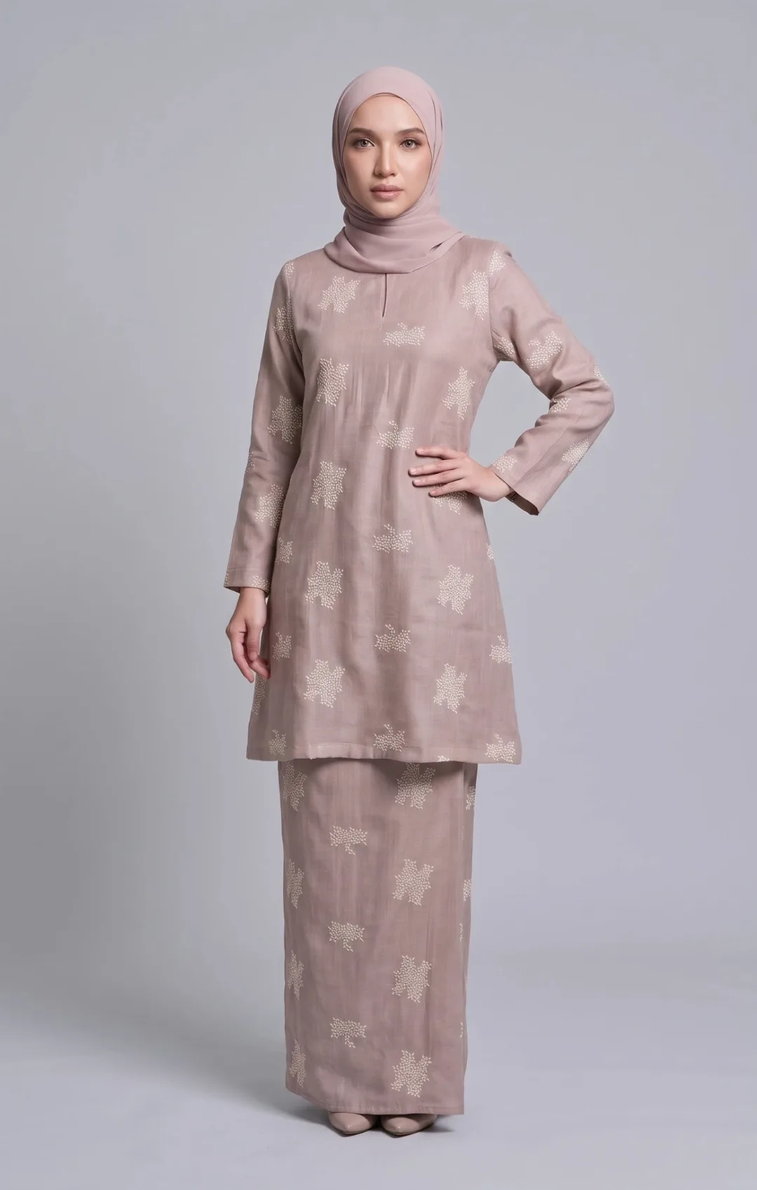 Hazel Baju Kurung Riau Sulam | Rose Gold