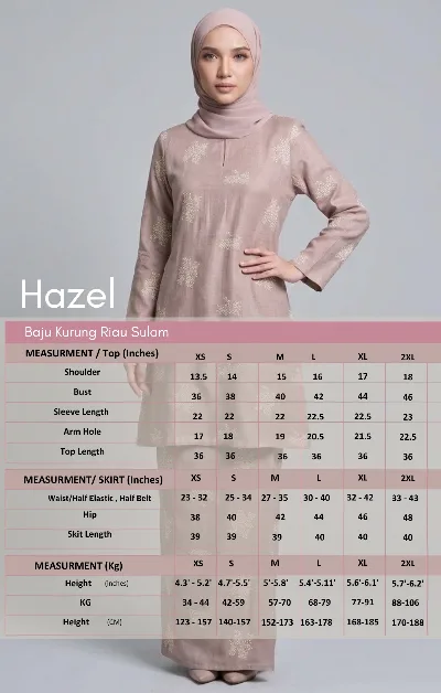 Hazel Baju Kurung Riau Sulam | Rose Gold