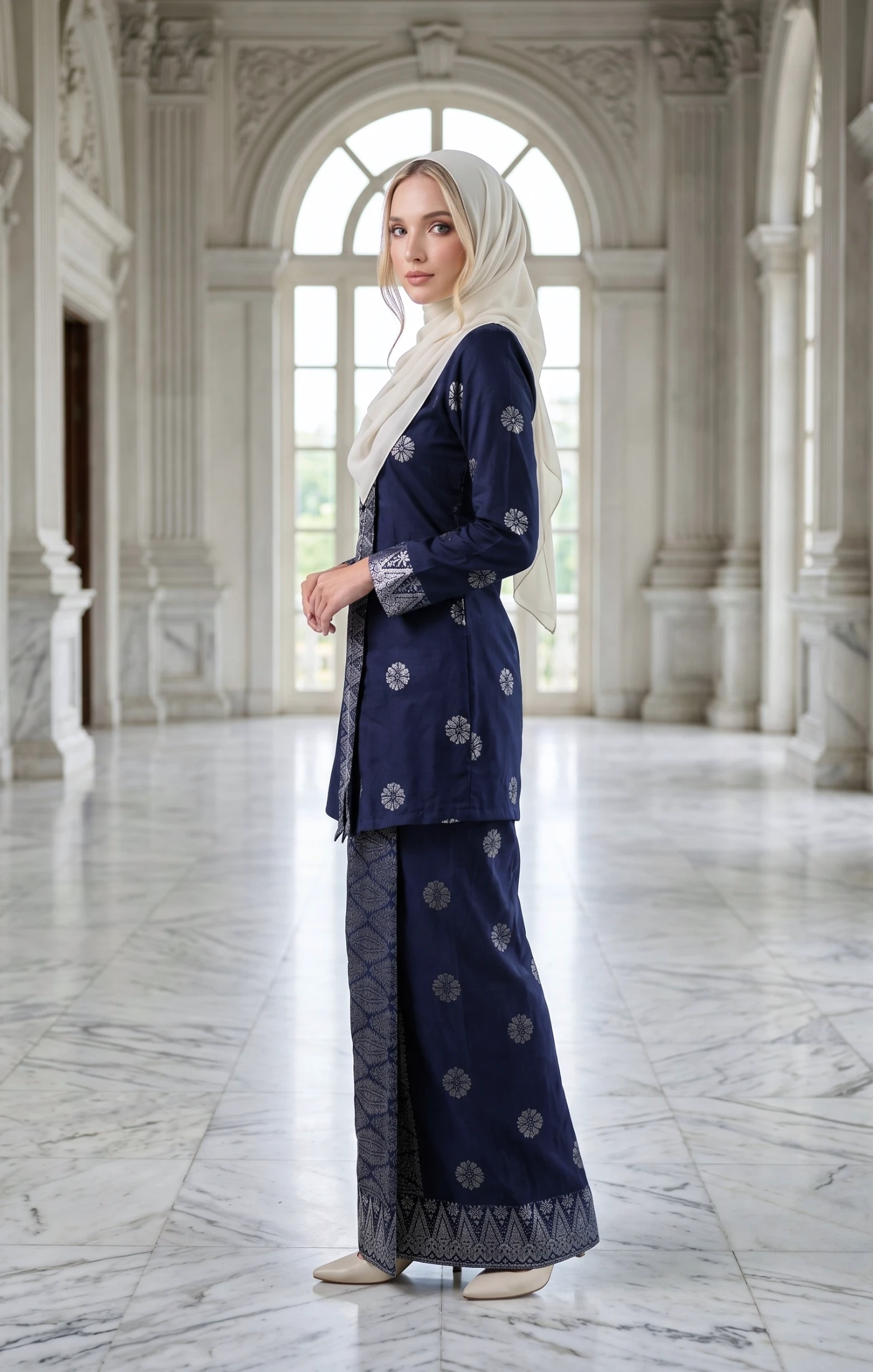 Defect Seroja Kebaya | Blue Black Silver — alternate view