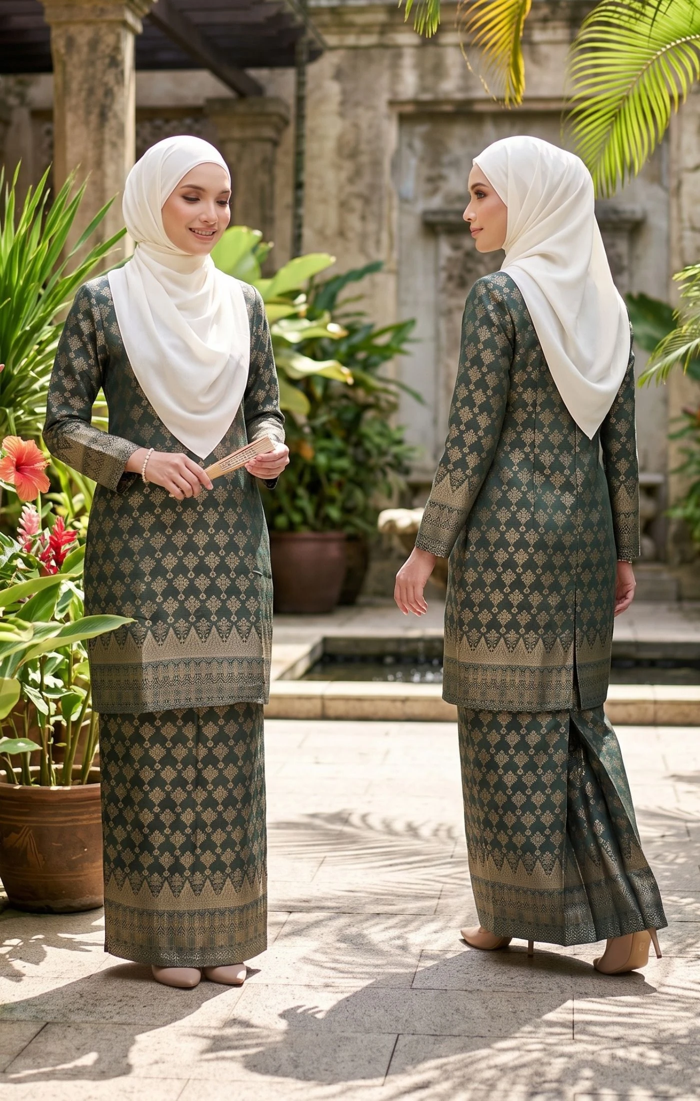 Serra Baju Kurung Moden | Emerald Green — alternate view