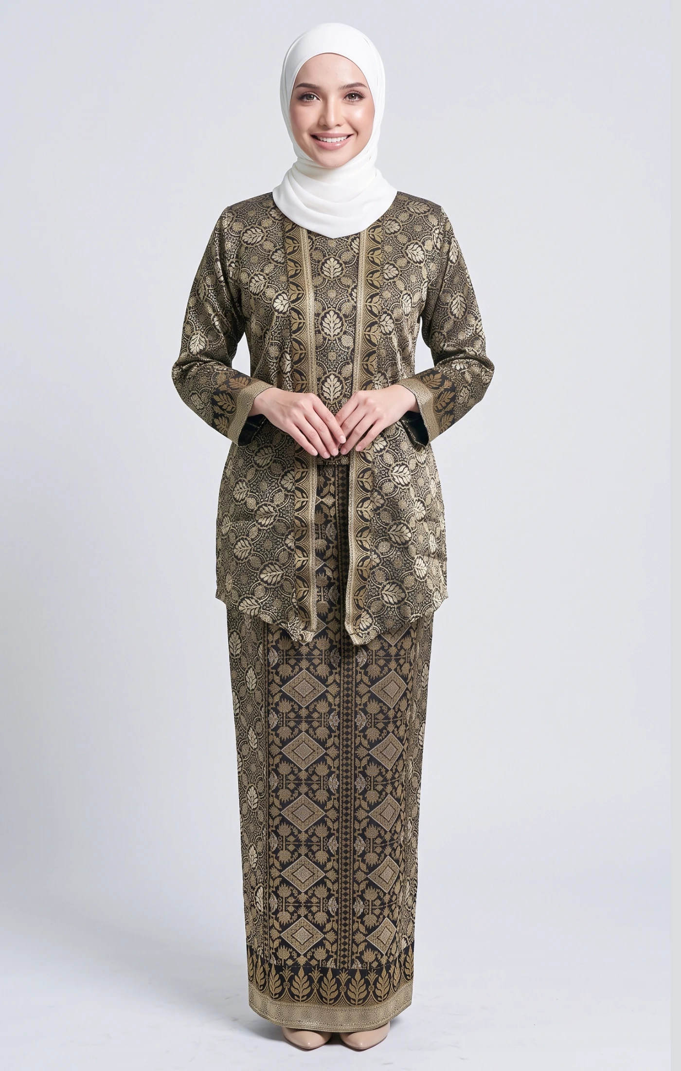 TUN TEJA BAJU KEBAYA KUTUBARU BROCADE | BLACK ORCHID