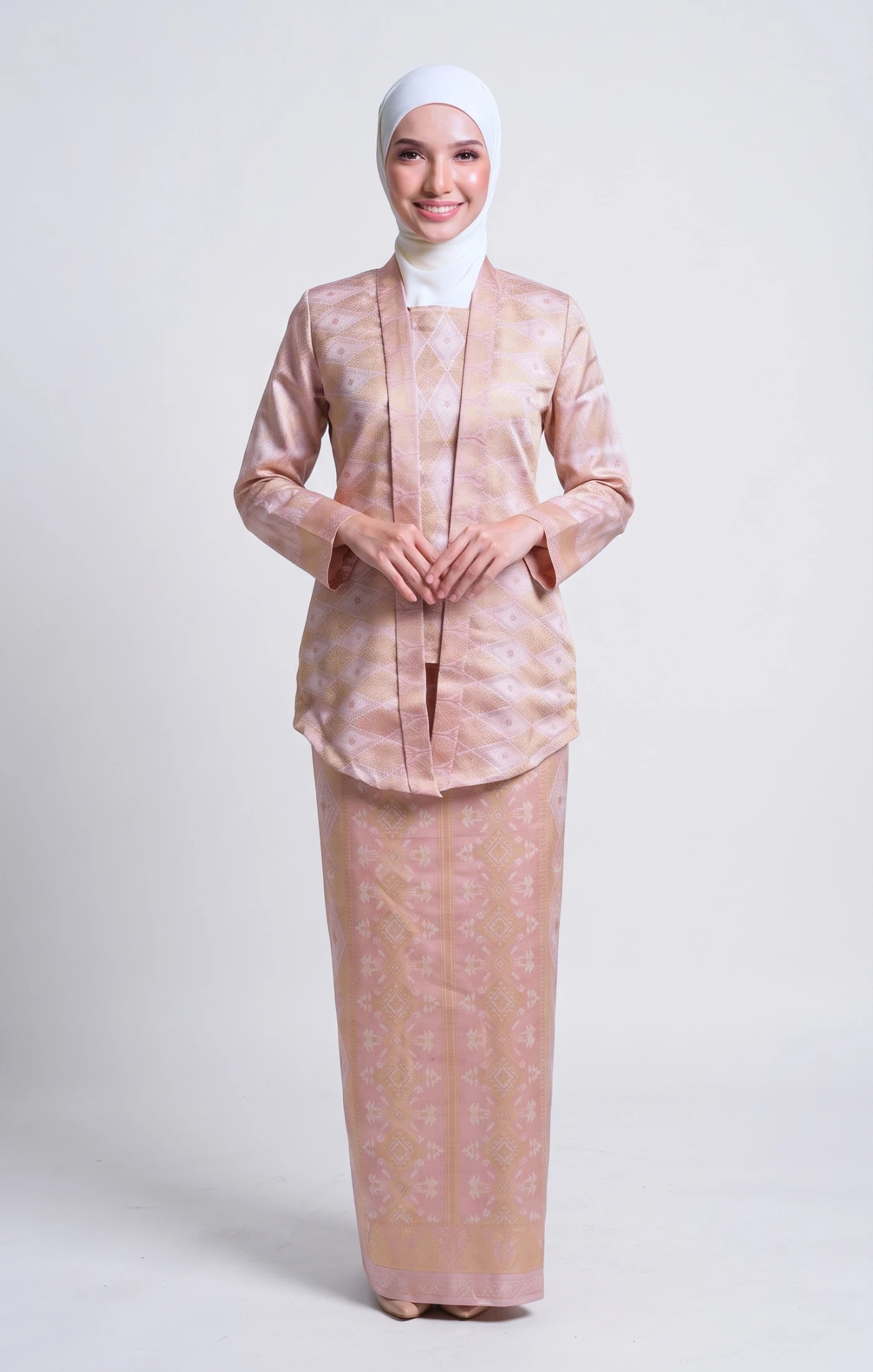 TUN TEJA BAJU KEBAYA KUTUBARU BROCADE | ROSE GOLD