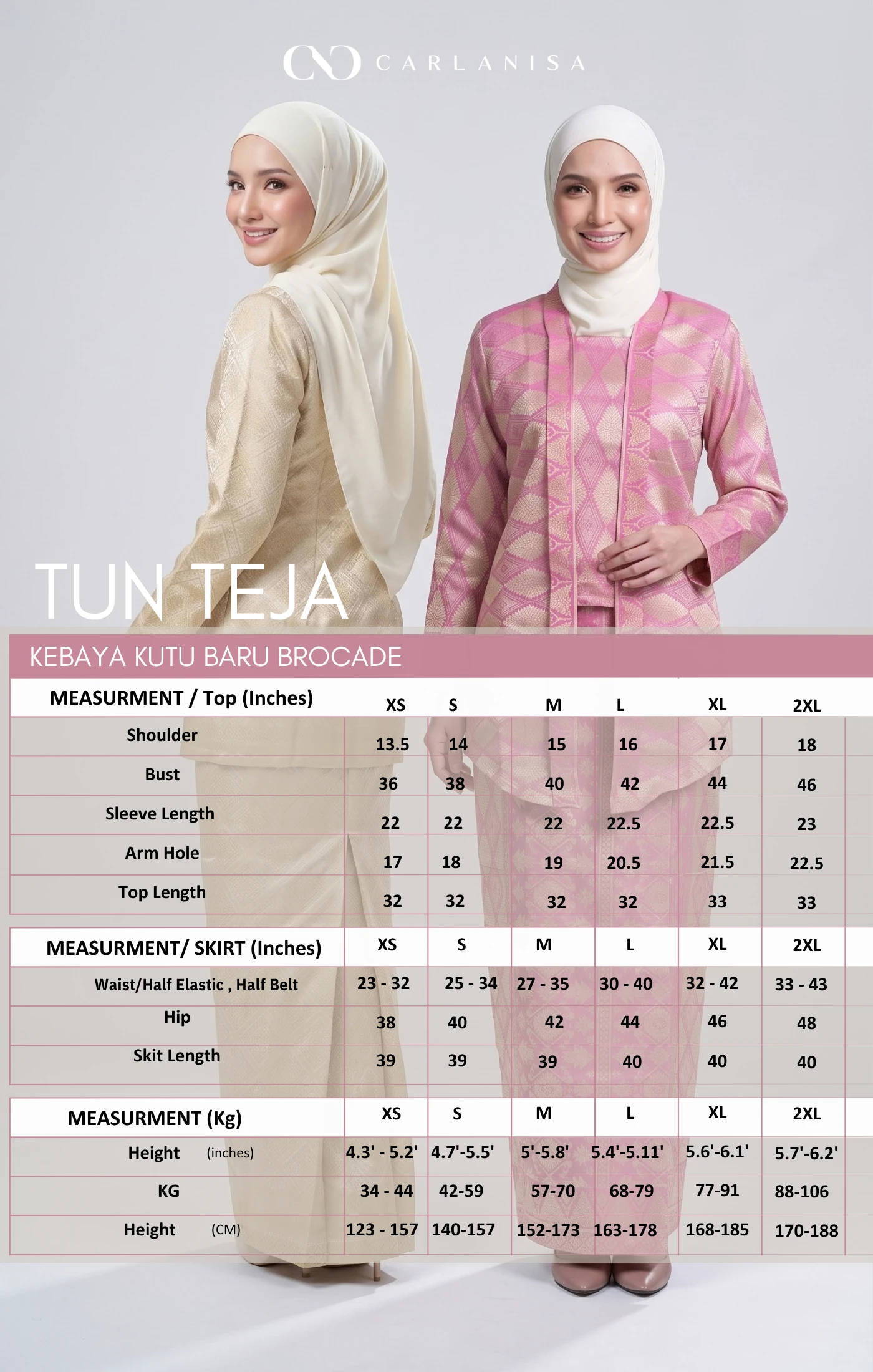 TUN TEJA BAJU KEBAYA KUTUBARU BROCADE | SOCKING PINK — alternate view