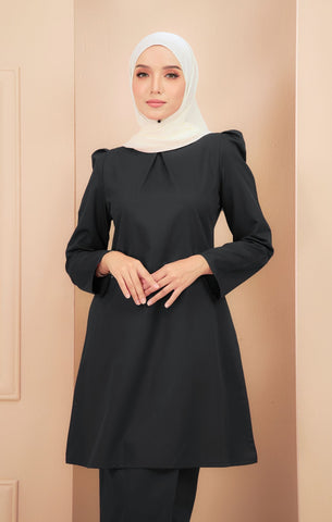 Baju Kurung Plain Black Dress