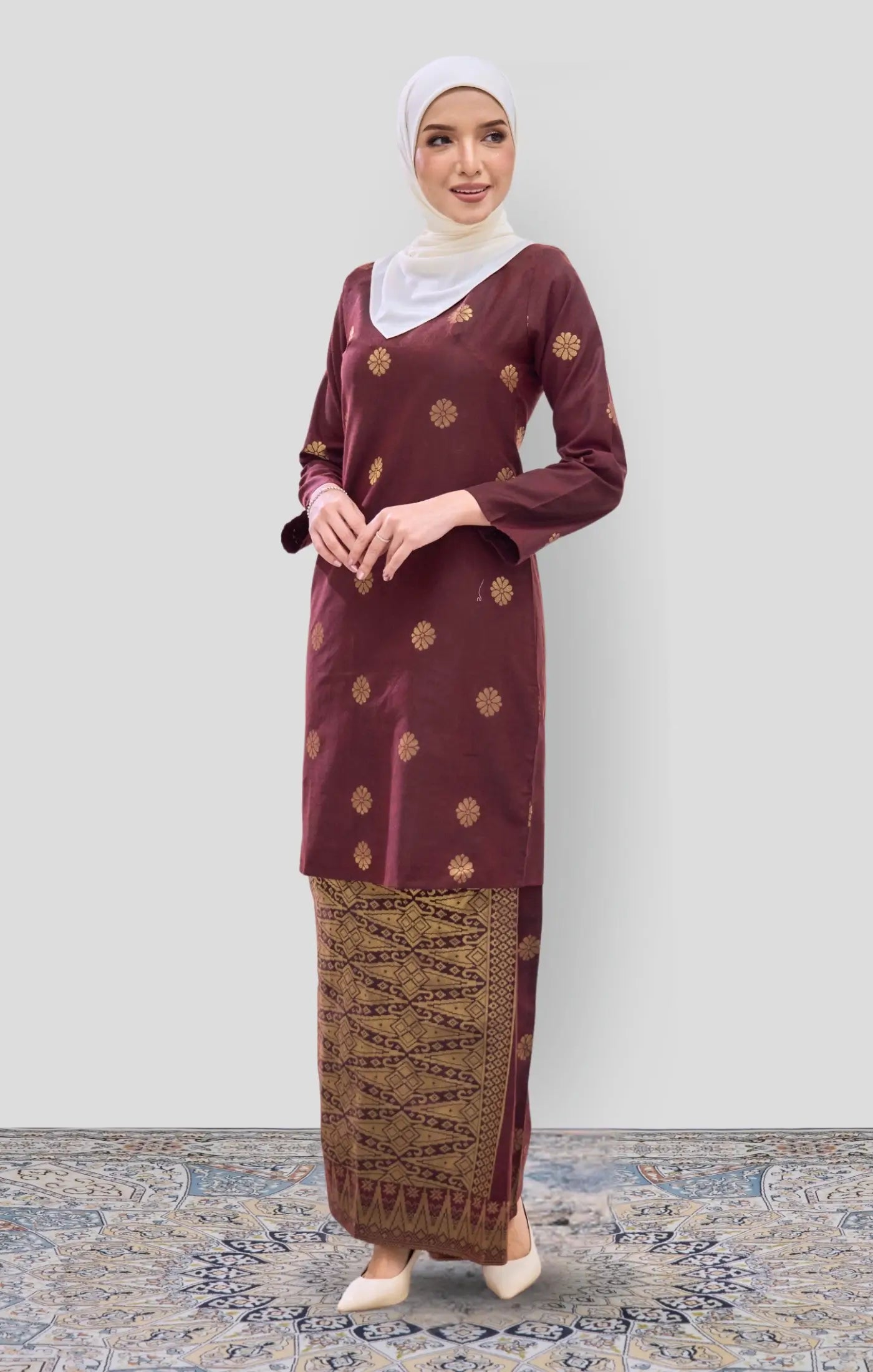 DEFECT ARDINA KURUNG MODEN | MAROON GOLD