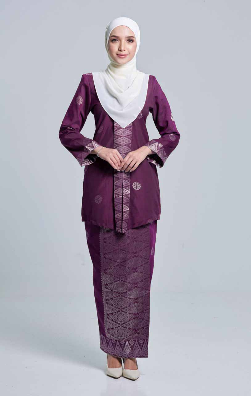 DEFECT SEROJA KEBAYA | BURGUNDY
