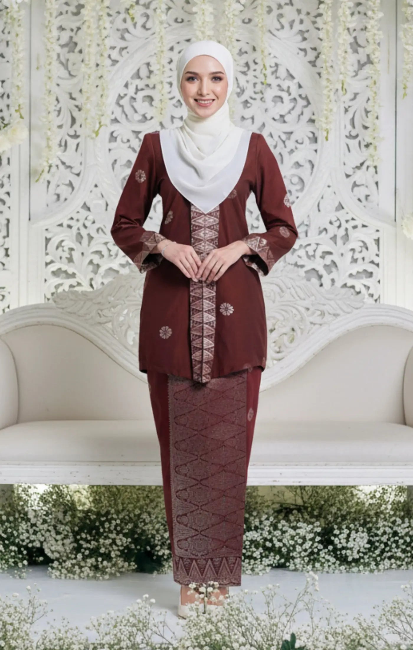 DEFECT SEROJA KEBAYA | MAROON SILVER