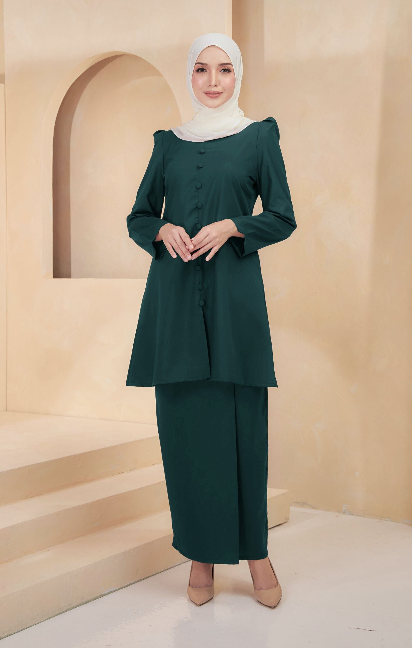 DELISA 2.0 KURUNG RIAU PLAIN | DARK EMERALD GREEN