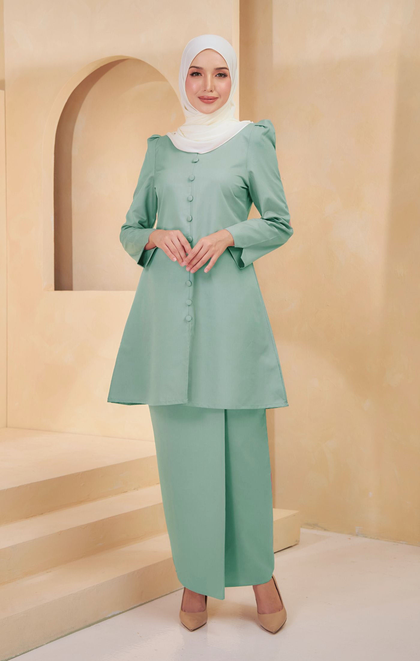 DELISA 2.0 KURUNG RIAU PLAIN | SAGE GREEN