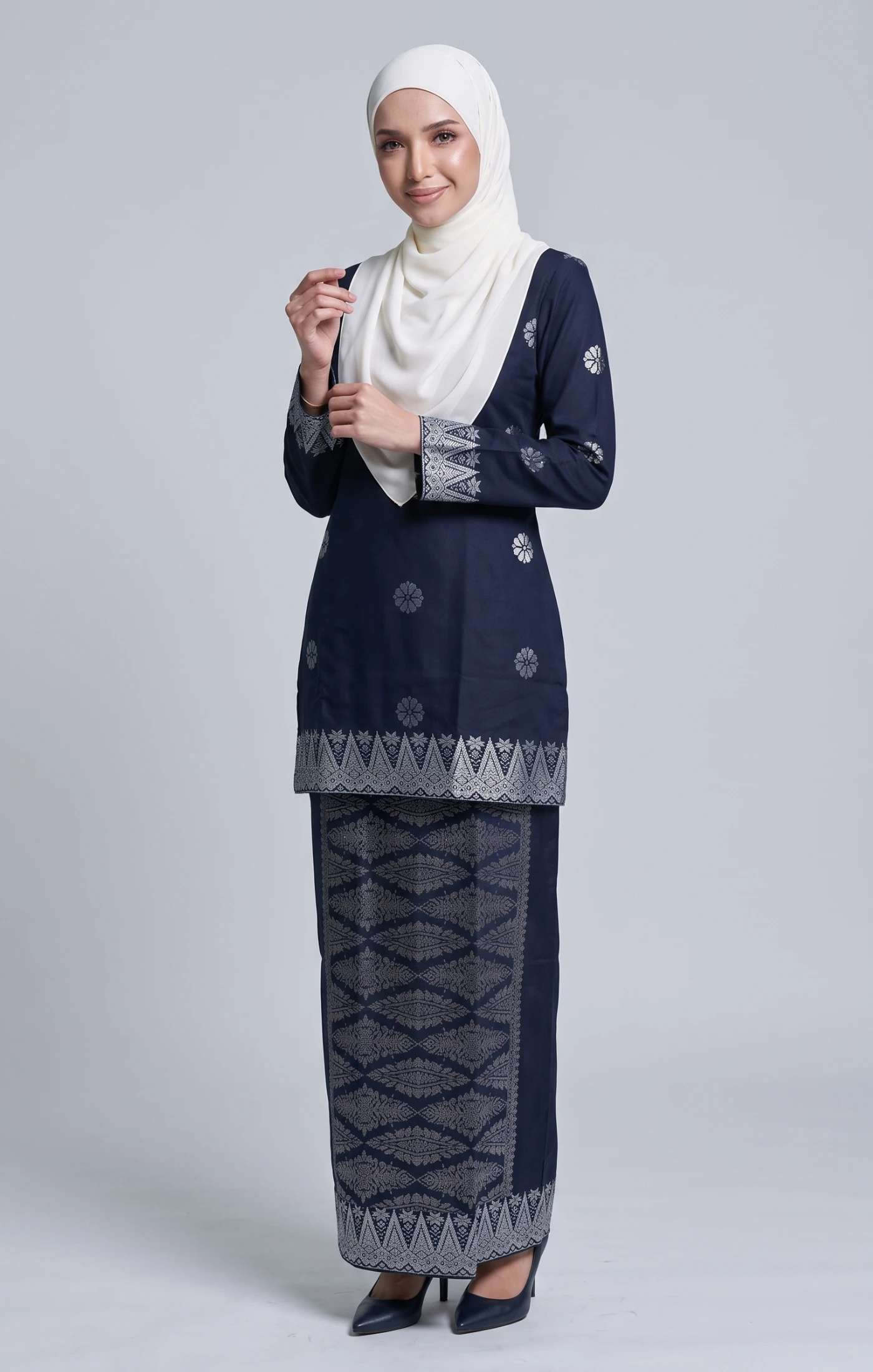 Defect-Himani Baju Kurung Moden | BLUE BLACK SILVER