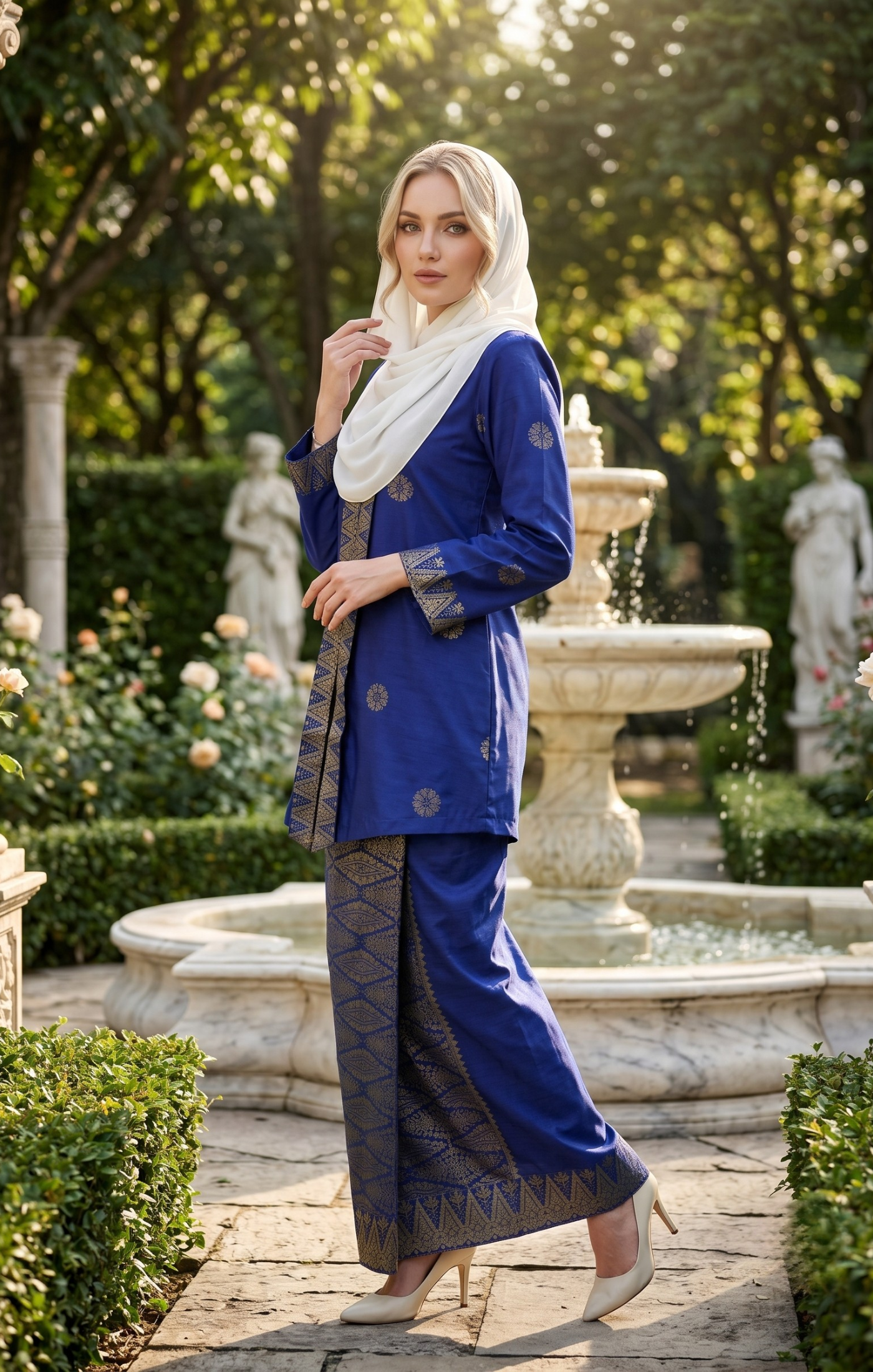SEROJA KEBAYA | DARK ROYAL BLUE GOLD