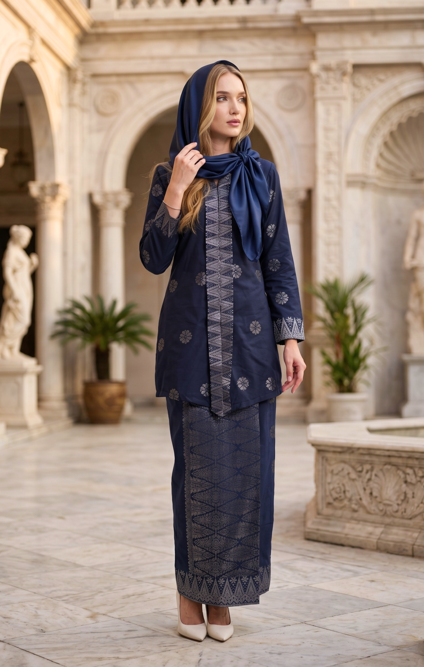 SEROJA KEBAYA | BLUE BLACK SILVER