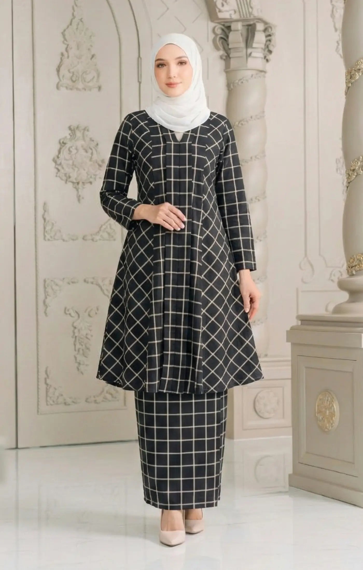 ARUNA KEBARUNG LINEN | BLACK CHECK D4-4