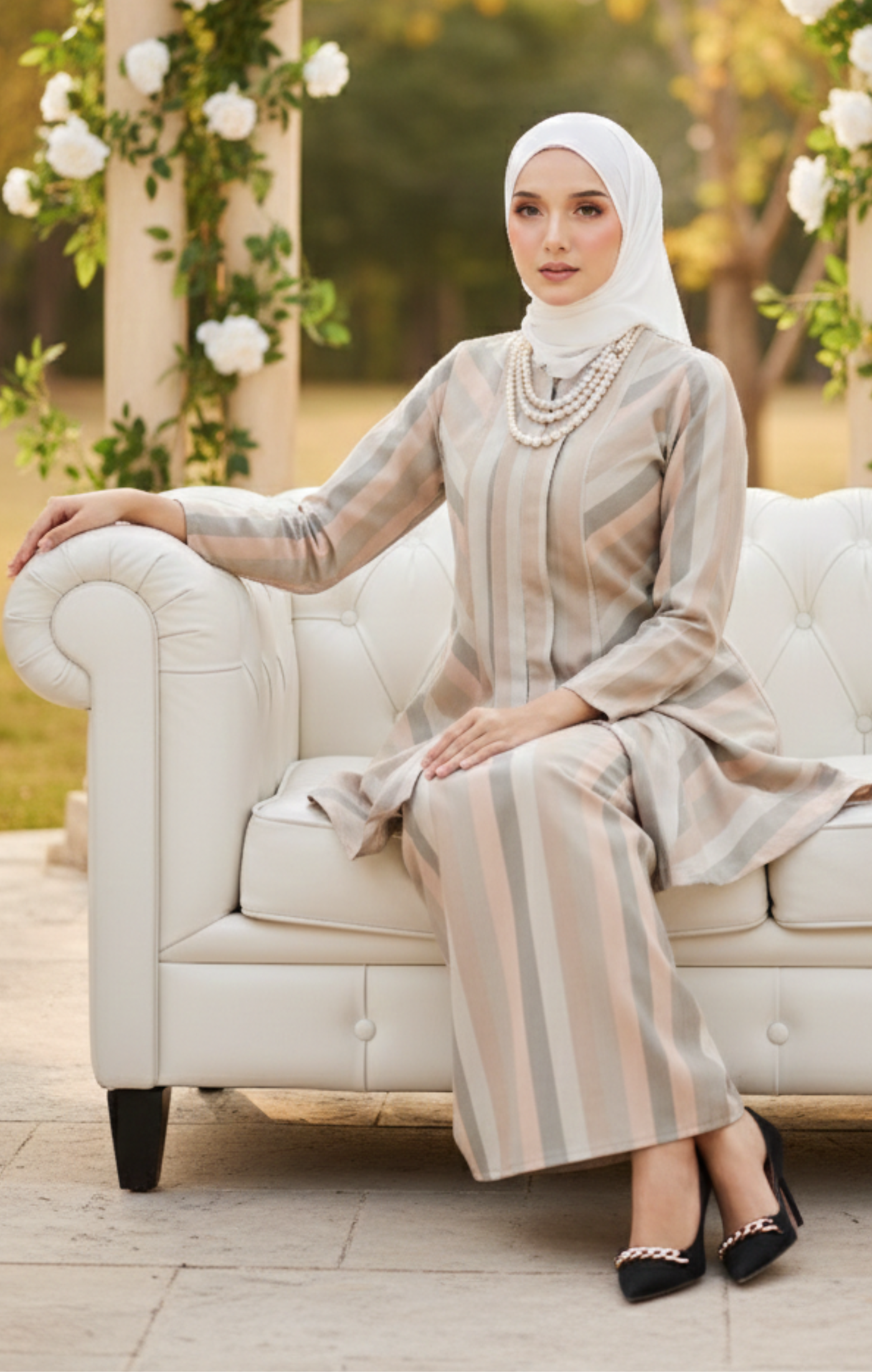 LIYANA 2.0 KEBARUNG LINEN | DUSTY PEACH STRIPE