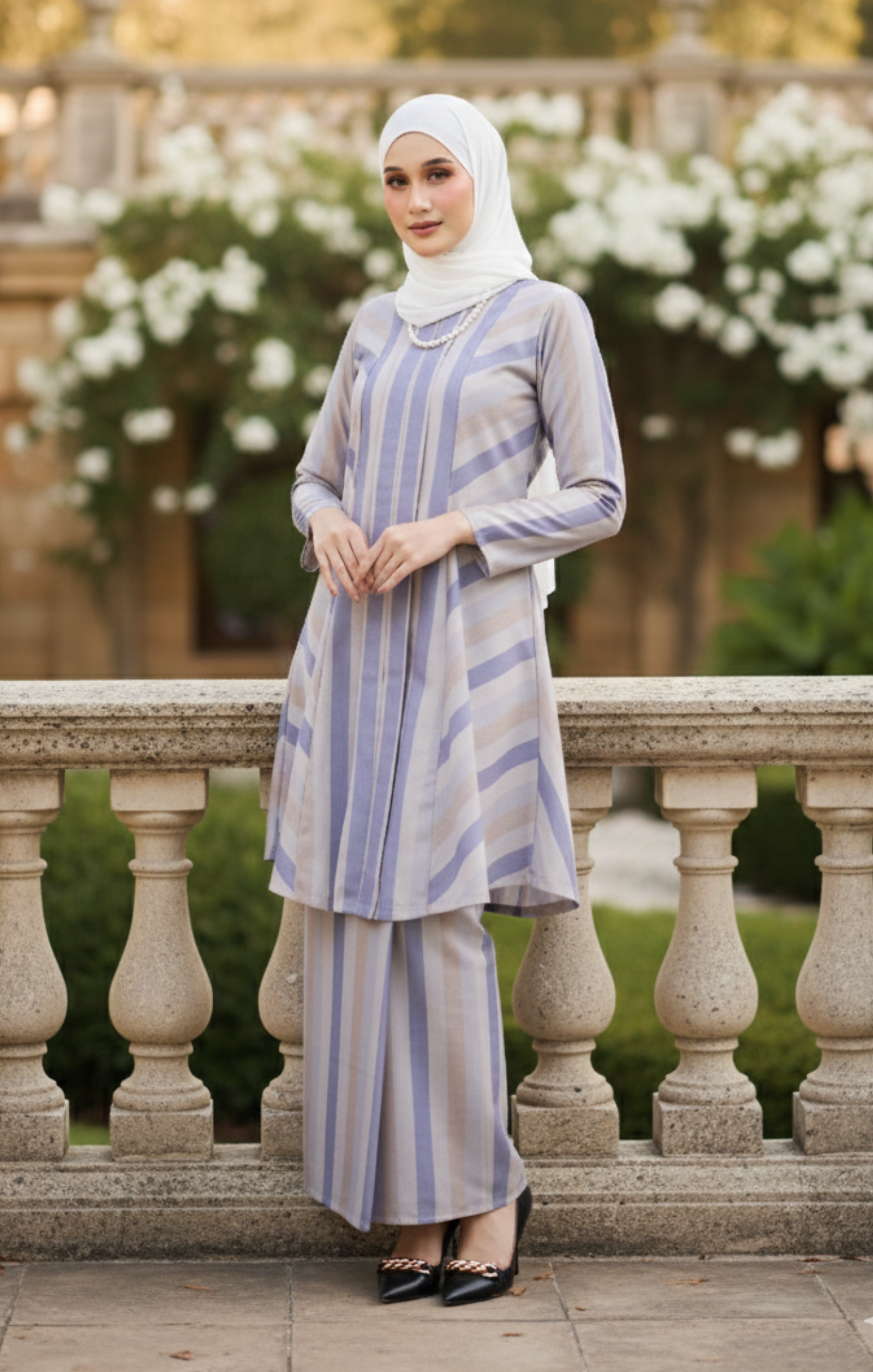 LIYANA 2.0 KEBARUNG LINEN | DUSTY PURPLE STRIPE