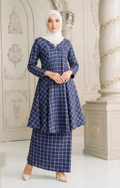 Navy Blue Check D4-3