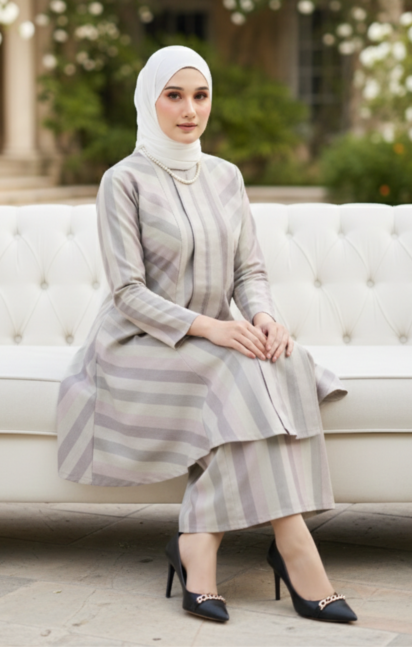 LIYANA 2.0 KEBARUNG LINEN | SMOKEY PINK STRIPE