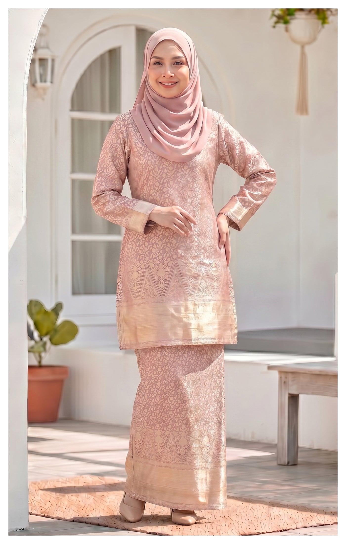MYRA KURUNG MODEN | BABY PINK