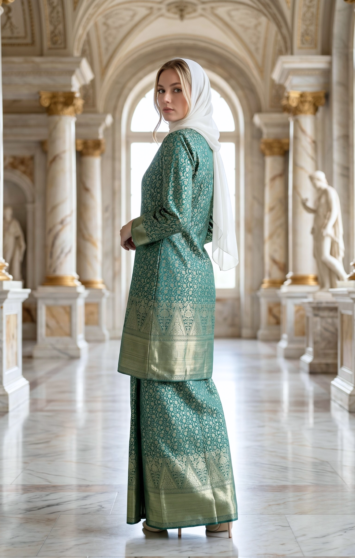 MYRA KURUNG MODEN | TEAL GREEN