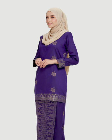 Raya Baju Kurung dress Purple Gold