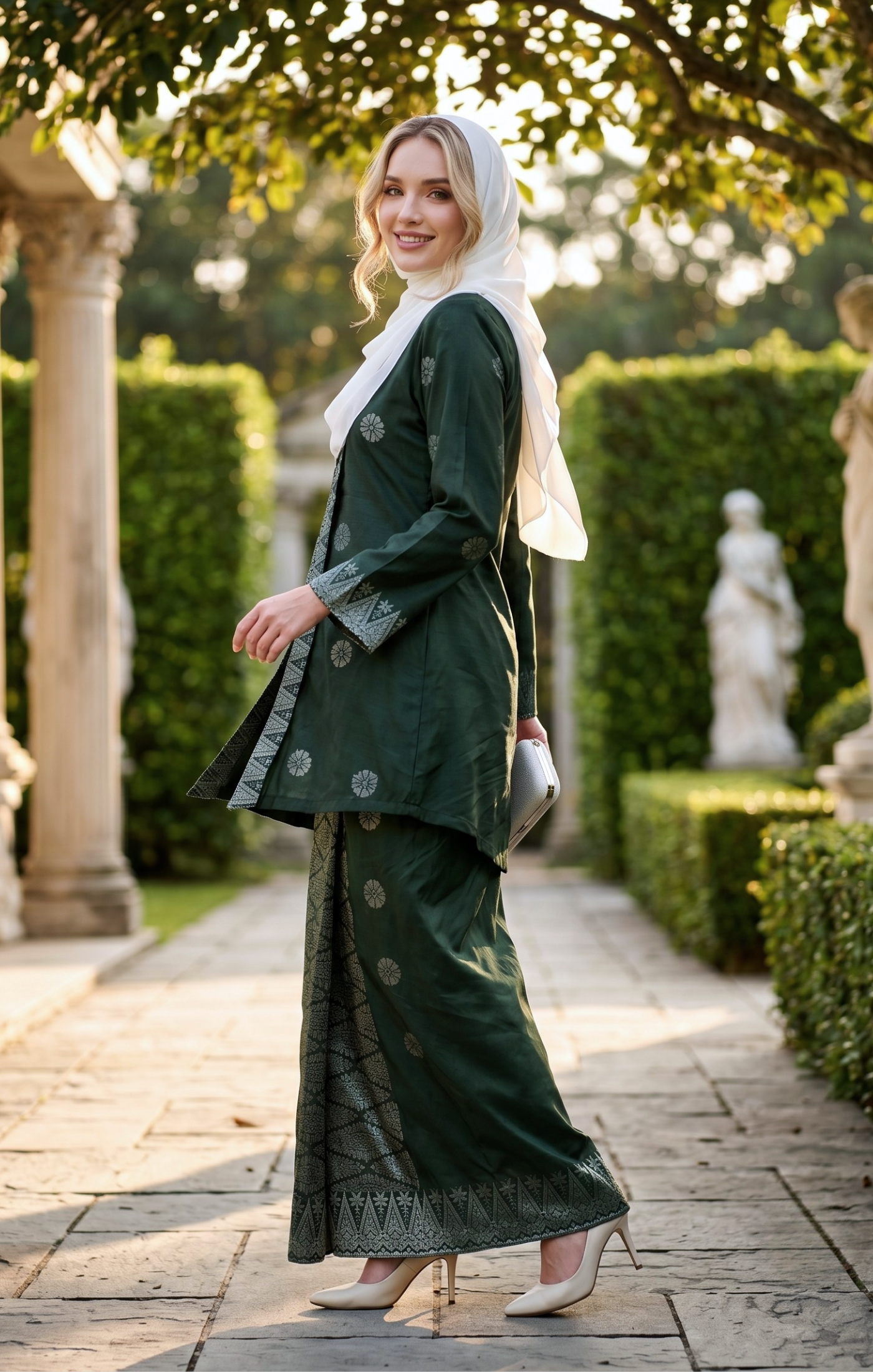 SEROJA KEBAYA | DARK EMERALD GREEN SILVER