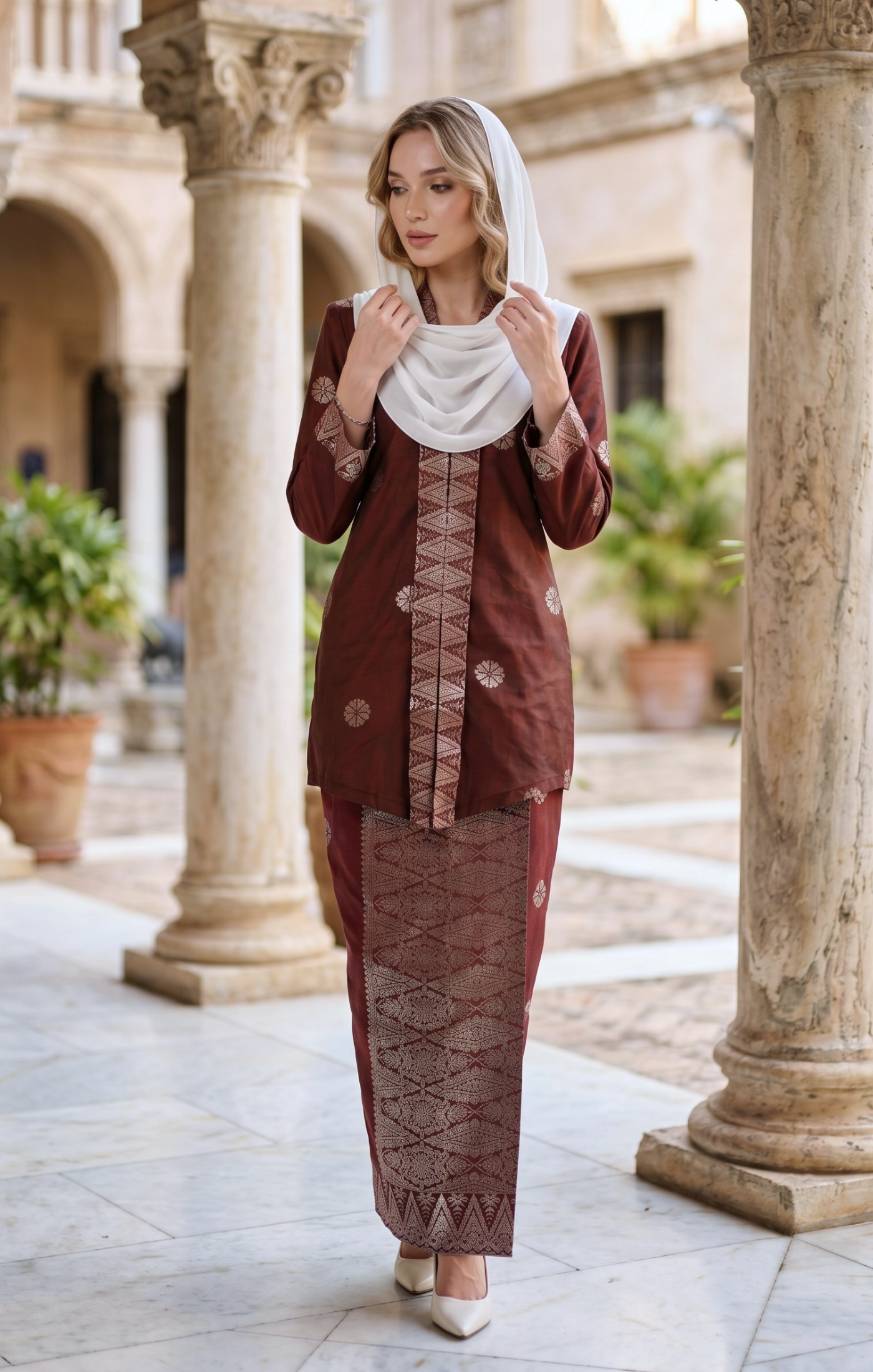 SEROJA KEBAYA | DARK MAROON SILVER