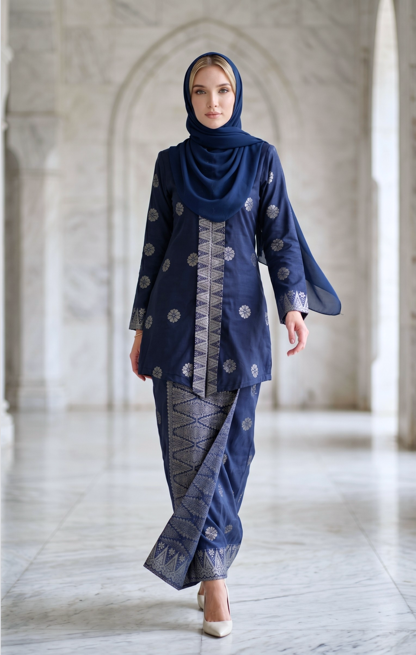 SEROJA KEBAYA | NAVY BLUE SILVER