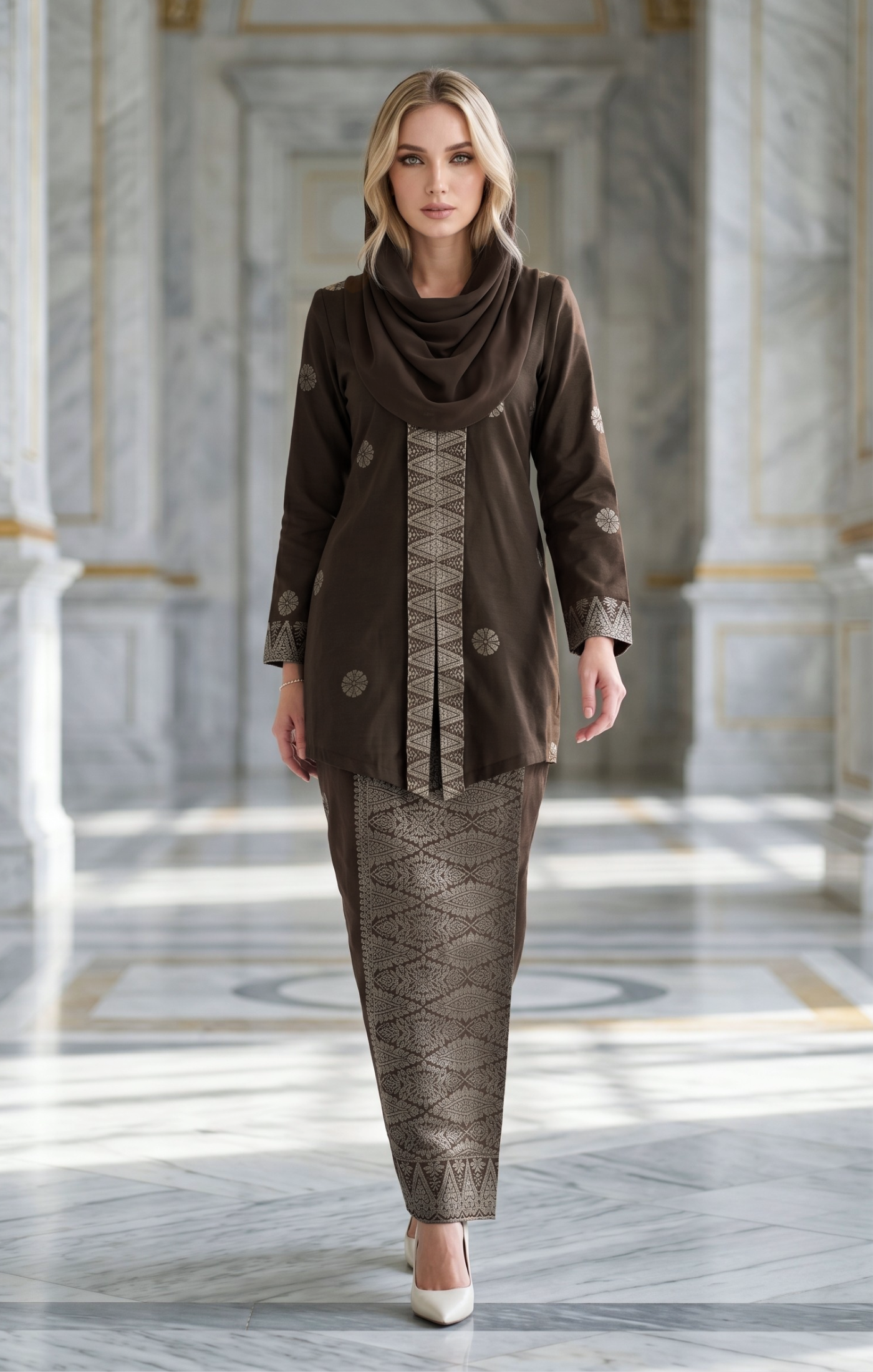 SEROJA KEBAYA | DARK RICH BROWN SILVER