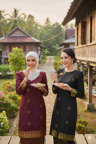Close-up of Baju Raya 2026 fabric showing premium material and design