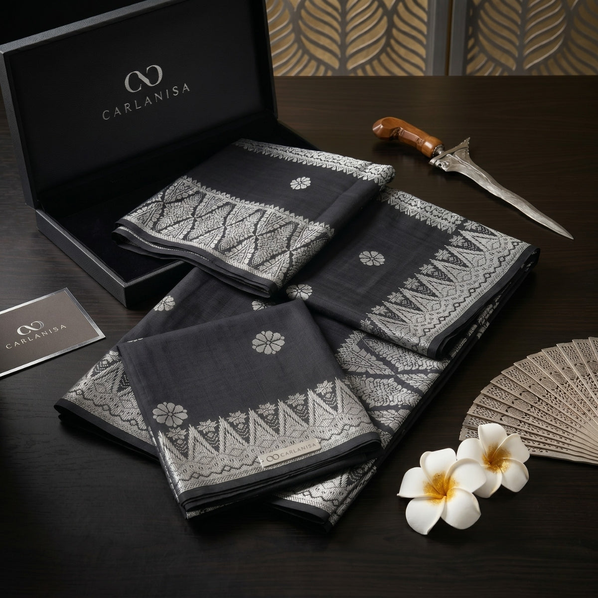 SONGKET BUNGA TABUR | BLACK SILVER