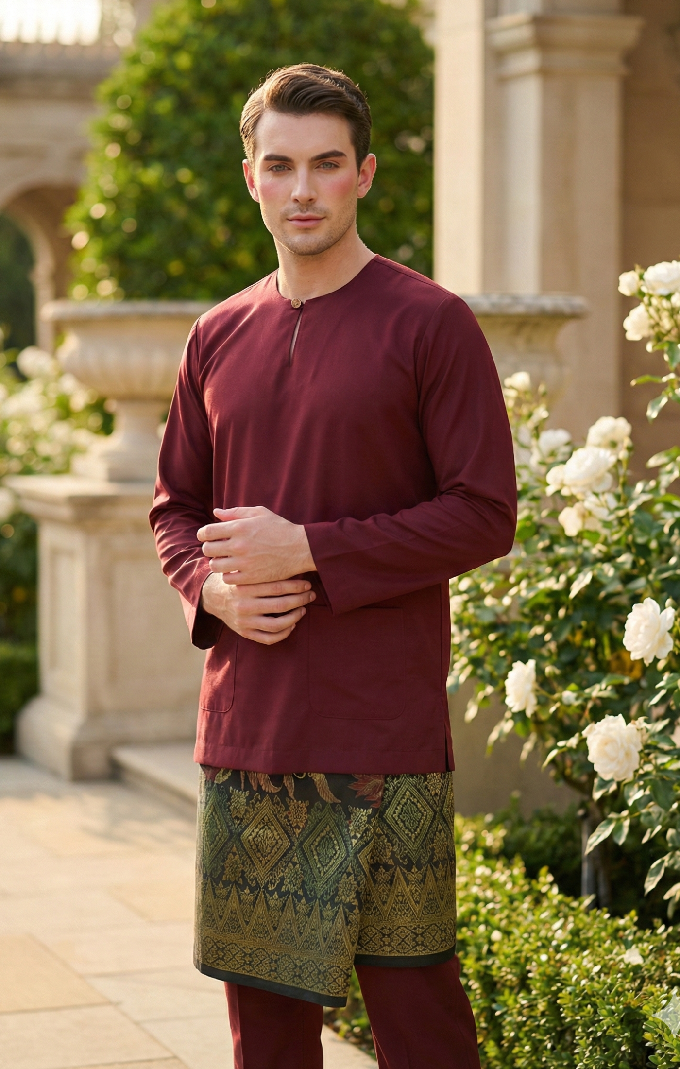 ZEDAN BAJU MELAYU TELUK BELANGA | MAROON